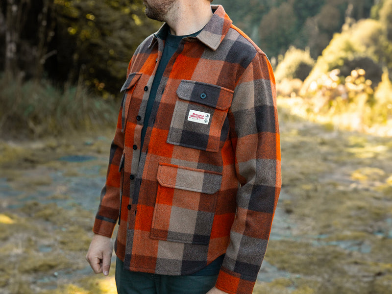 Wool Camp Shacket - Autumn Check - By Feldon Shelter & Swanndri