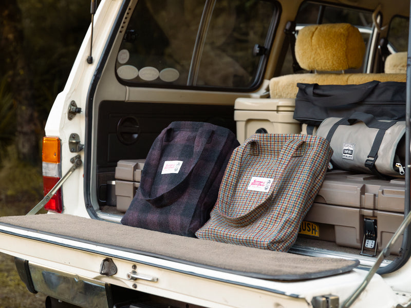 Wool Camp Blanket - Plum Check - By Feldon Shelter & Swanndri