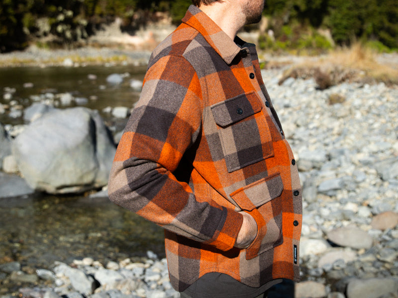 Wool Camp Shacket - Autumn Check - By Feldon Shelter & Swanndri