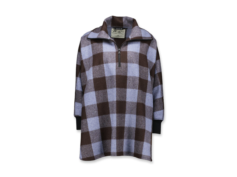 Womens Wool Camp Poncho - Walker Check - By Feldon Shelter & Swanndri