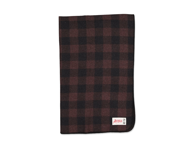 Wool Camp Blanket - Plum Check - By Feldon Shelter & Swanndri