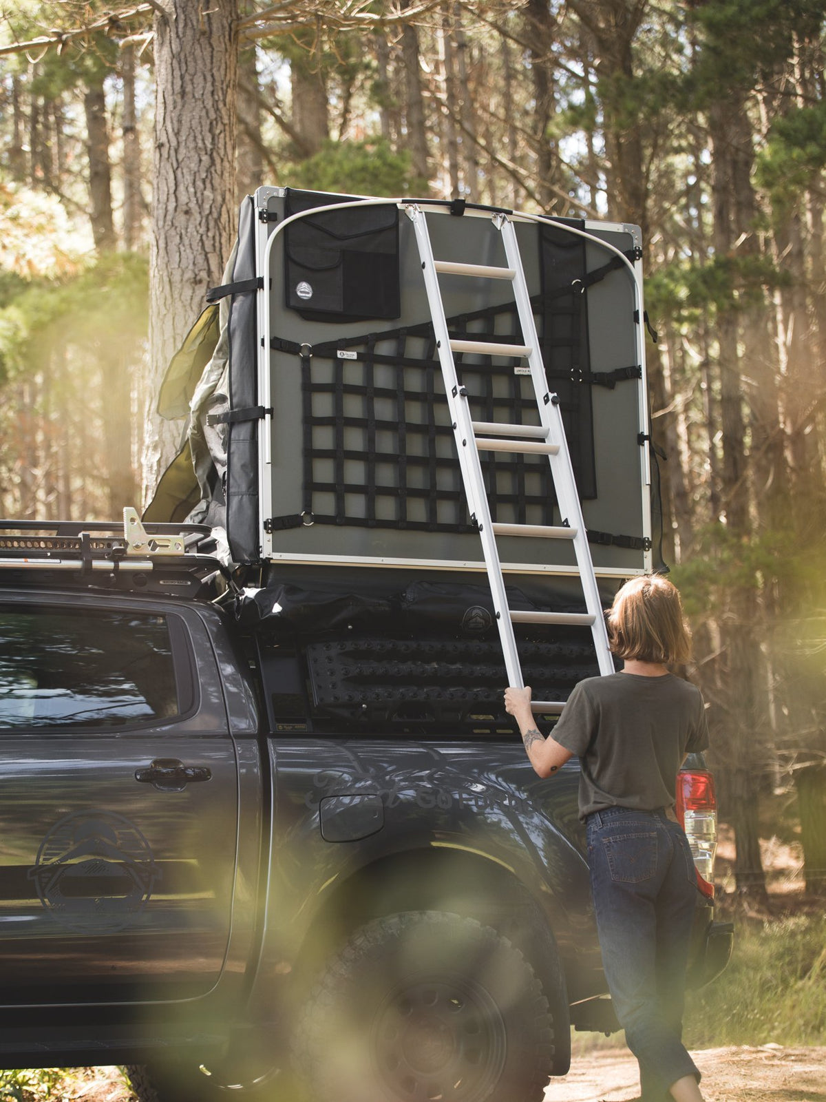 Crow's Nest Extended Rooftop Tent - Green - By Feldon